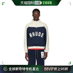 灰白色 Rhude 海军蓝撞色套头衫 RHSS24JA09 男士 香港直邮潮奢