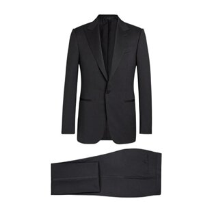 Ermenegildo Zegna 黑色羊毛西装套装 Q1905122802S