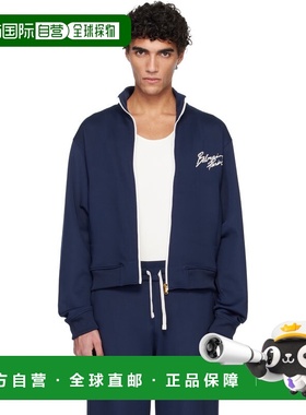 1h可退 香港直邮潮奢 Balmain 巴尔曼 男士 海军蓝 Printed Signa