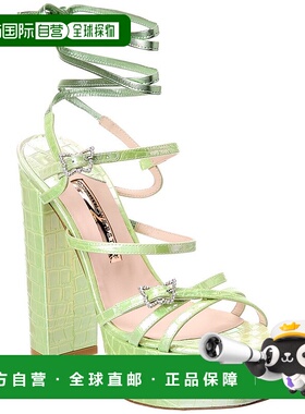 自营 Sophia Webster Venus 皮革厚底凉鞋 - 绿色 美国奥莱直发