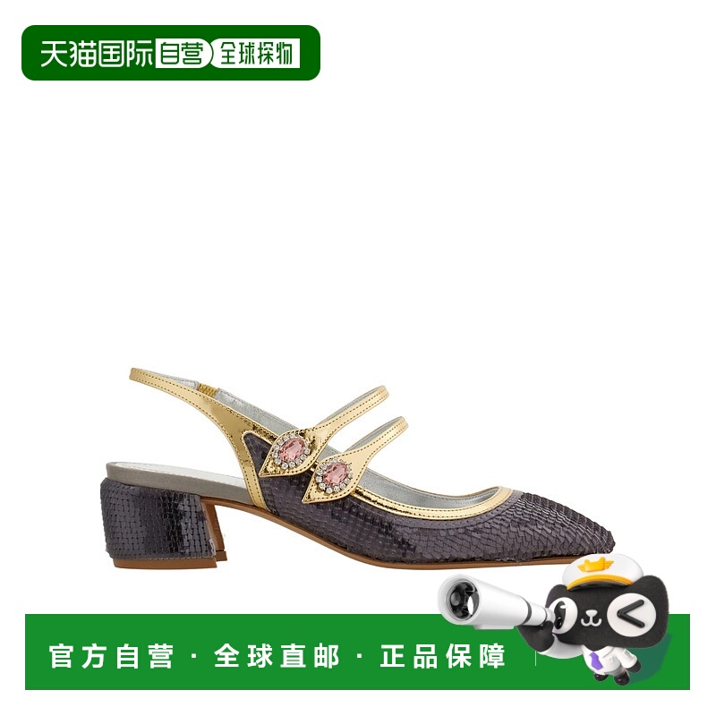 香港直邮Salvatore Ferragamo Milly 亮片装饰露跟凉鞋 01K856