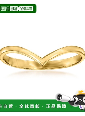 自营 Ross-Simons 14kt 黄金 V 形戒指 - 黄色 美国奥莱直发