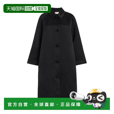 1h可退 香港直邮The Row 女士 Ema 真丝大衣 black黑色 舒适时尚