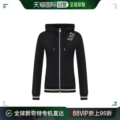 香港直邮EMPORIO ARMANI 女士黑色棉质连帽卫衣外套 6LTM07-TJCQZ