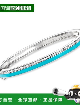自营 Ross-Simons 925 银钻石和绿松石珐琅手镯 - 8 英寸 美国奥