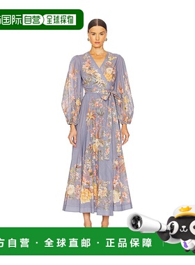 1h可退 香港直邮潮奢 ZIMMERMANN 女士 Tallow 裹式中长连衣裙 11