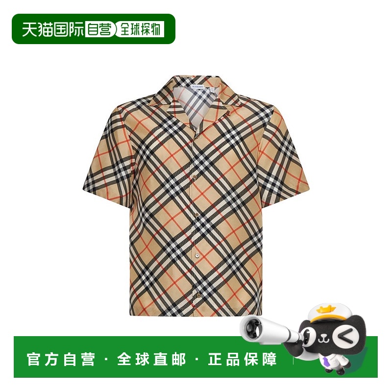 香港直邮Burberry 巴宝莉 男士 Nova 格纹短袖衬衫 8091202ES24MW