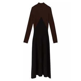 美国直邮REISS女士连衣裙长袖拼色修身时尚优雅自然舒适百搭女装