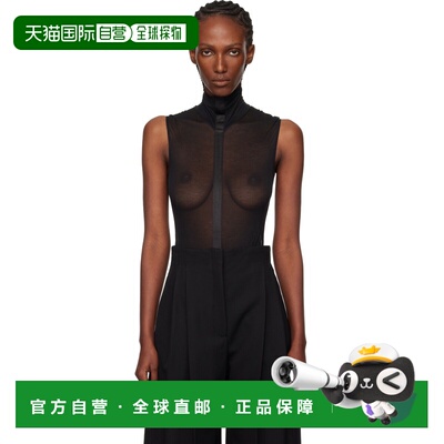 1h可退 香港直邮Mugler 穆勒 女士 黑色 Sleeveless Tuxedo 连体