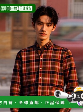 自营J.McLaughlin格子Collis现代合身羊毛衫-红色 美国奥莱直发