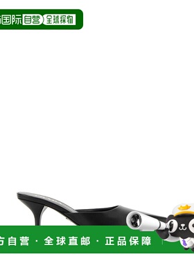 香港直邮Prada 普拉达 女士 黑色皮质高跟鞋凉拖 1I975NFB055070