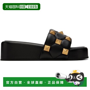 1h可退 香港直邮valentino 华伦天奴 女士 黑色 Roman Stud 凉鞋