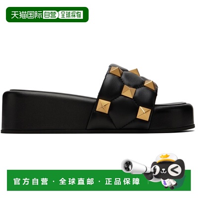 1h可退 香港直邮valentino 华伦天奴 女士 黑色 Roman Stud 凉鞋