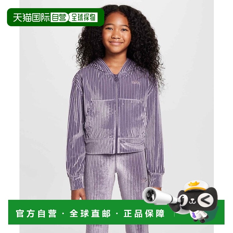 日本直邮Nike 儿童全拉链罗纹连帽卫衣[88505067] 深葡萄干色