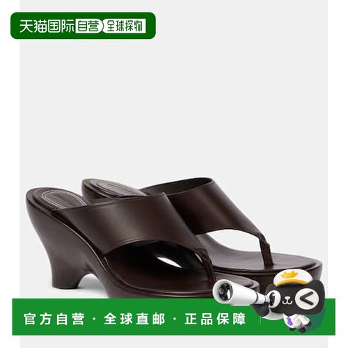 1h可退 香港直邮ZIMMERMANN 女士 Wild 95 皮质坡跟凉拖凉鞋