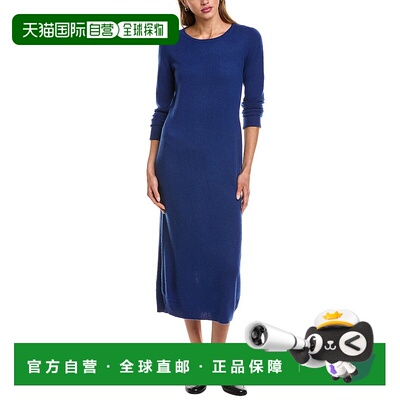 自营philosophy Bateau Neck Cashmere Midi Dress - blue 美国奥