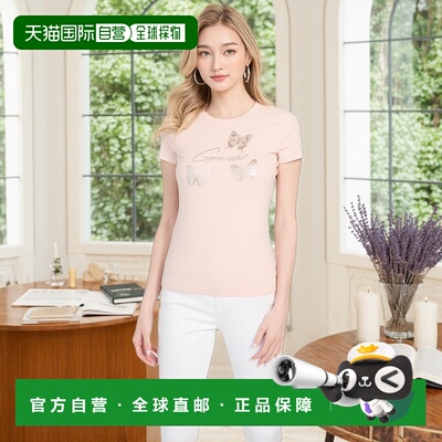 自营 guessEco Athalia 蝴蝶 T 恤 - 玫瑰蒸气 美国奥莱直发