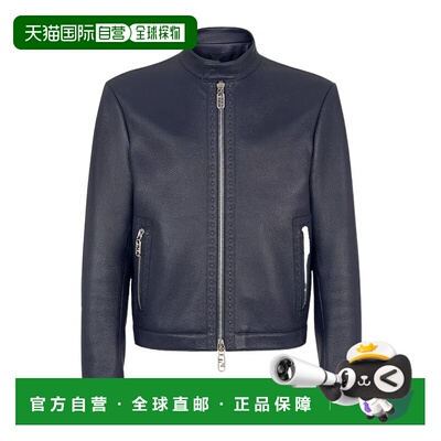 香港直邮Fendi 徽标拉链皮夹克 FPJ134AQOP