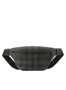 BURBERRY 男士斜挎包 80732671 CO 黑色 Cason 格纹腰包