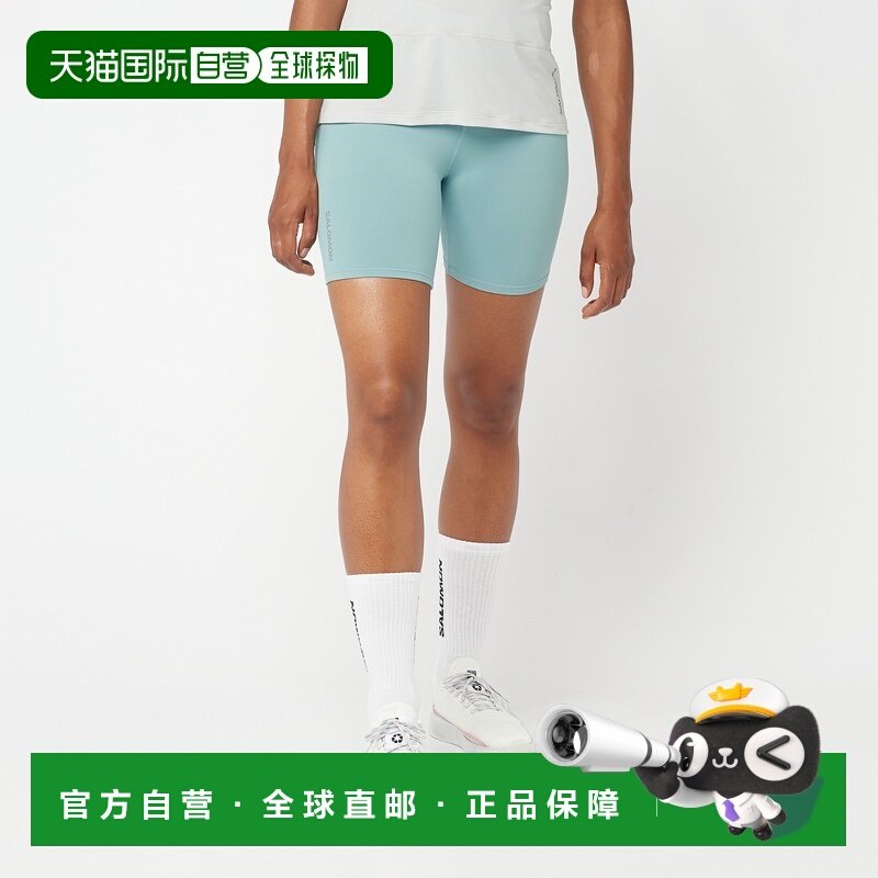 自营欧洲直邮SALOMON 淡蓝色合成材料女士骑行短裤,运动服/休闲服装,运动中长裤／短裤,淘宝优惠券,粉丝福利购,淘宝优惠卷
