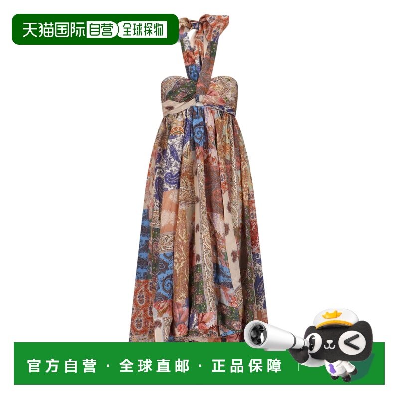 香港直邮ZIMMERMANN 女士 挂脖长连衣裙 7114DSS231真丝印花,女装/女士精品,连衣裙,淘宝优惠券,粉丝福利购,淘宝优惠卷