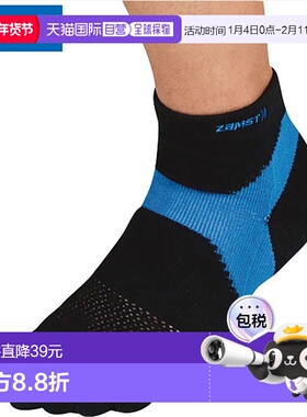 日本直邮ZAMST AS-1 袜子 5 趾袜（黑色 x 蓝色） 尺寸 L 设备 配
