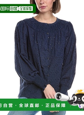 自营Ramy Brook Rossi 衬衫 - 蓝色 新款 美国奥莱直发长袖泡泡袖