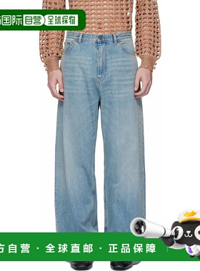 1h可退 香港直邮Valentino 华伦天奴 男士 蓝色褪色牛仔裤 6V0DE0