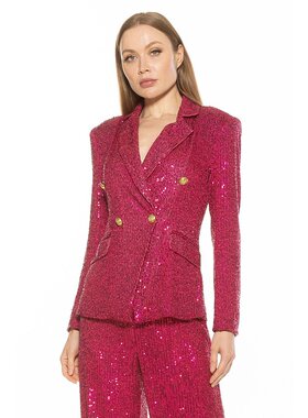 alexia admor【美国奥莱】直发 Abbi 亮片西装外套 - 亮粉色