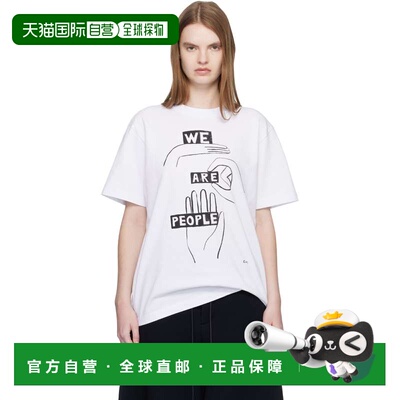 1h可退 香港直邮潮奢 Sacai 女士 白色 geoff sacai 系列印花 T