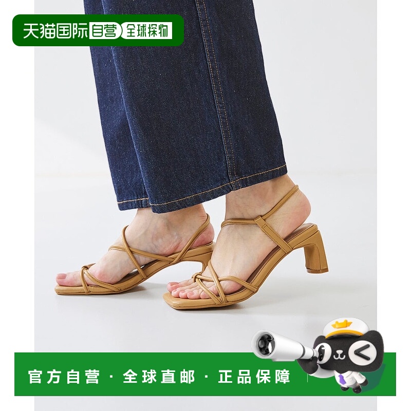 日本直邮Menue 多连式鞋扣5.5厘米跟高凉鞋 [ME8623BW02396]