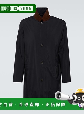 香港直邮Loro Piana 诺悠翩雅 男士 Sebring 皮革边雨衣