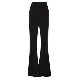 Sportmax 斯宝麦斯 女士 分层效果褶皱细节喇叭裤 2422136072600