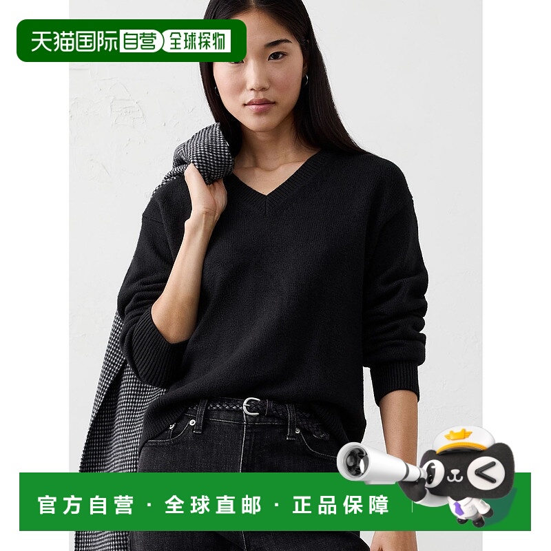 1h可退 日本直邮BANANA REPUBLIC 女士宽松V领针织套头衫 柔软棉