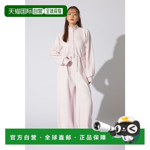 日本直邮Rienda 前拉链侧边条纹连体裤 L/PNK1 [RI3465EW033004]