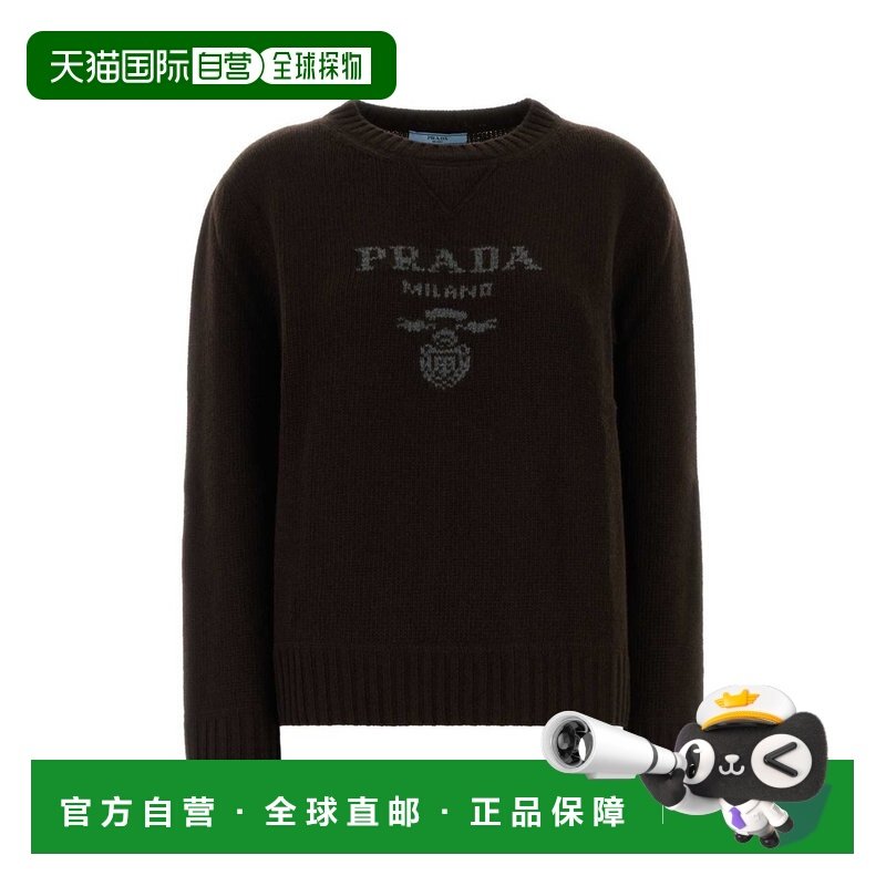香港直邮潮奢 Prada 普拉达 女士 標誌針織圓領套頭衫 P24G1VS232
