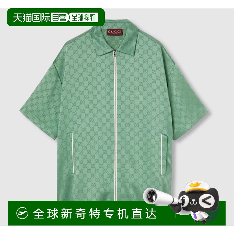 1h可退 香港直邮潮奢 Gucci 古驰 女士 宽松版型拉链衬衫 816065X
