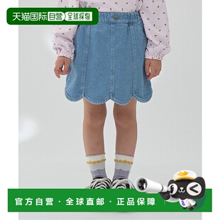 1h可退 日本直邮Lycee mine 女童春秋款伸缩牛仔裙裤 可爱荷叶边