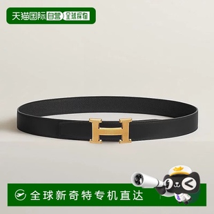 1h可退 女士黑色小牛皮腰带32mm 欧洲直邮Hermes 爱马仕