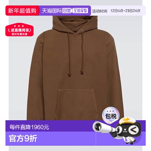 香港直邮AURALEE 男士 宽松款棉混纺连帽衫 brown棕色 舒适时尚