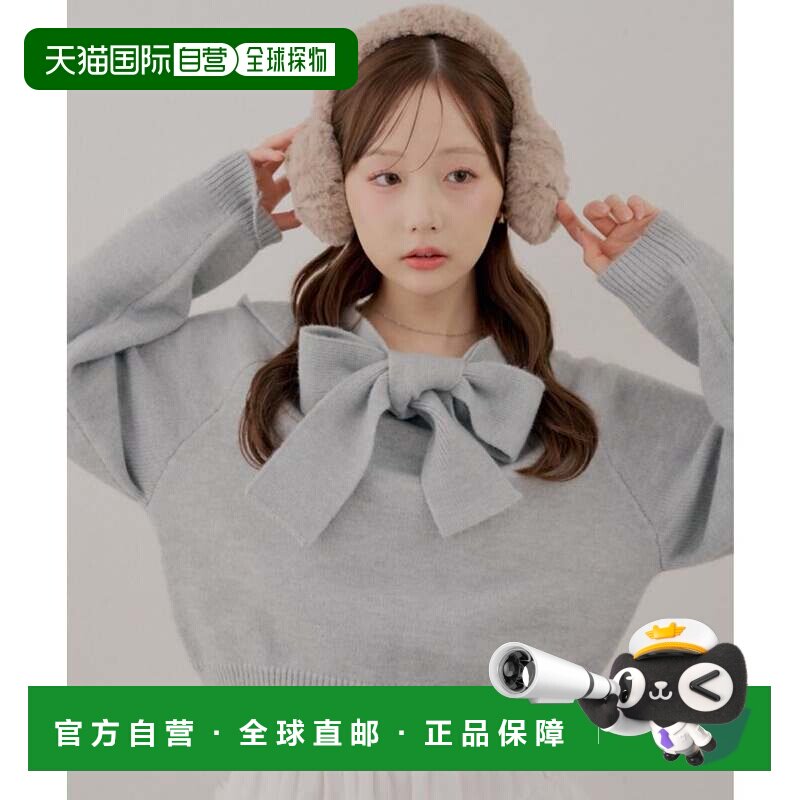 日本直邮NICE CLAUP continuer 大蝴蝶结针织连帽卫衣 TGY上衣