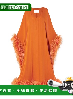 香港直邮Valentino 羽毛边饰垂坠连衣裙礼服裙长裙 1B3VAZG51MH