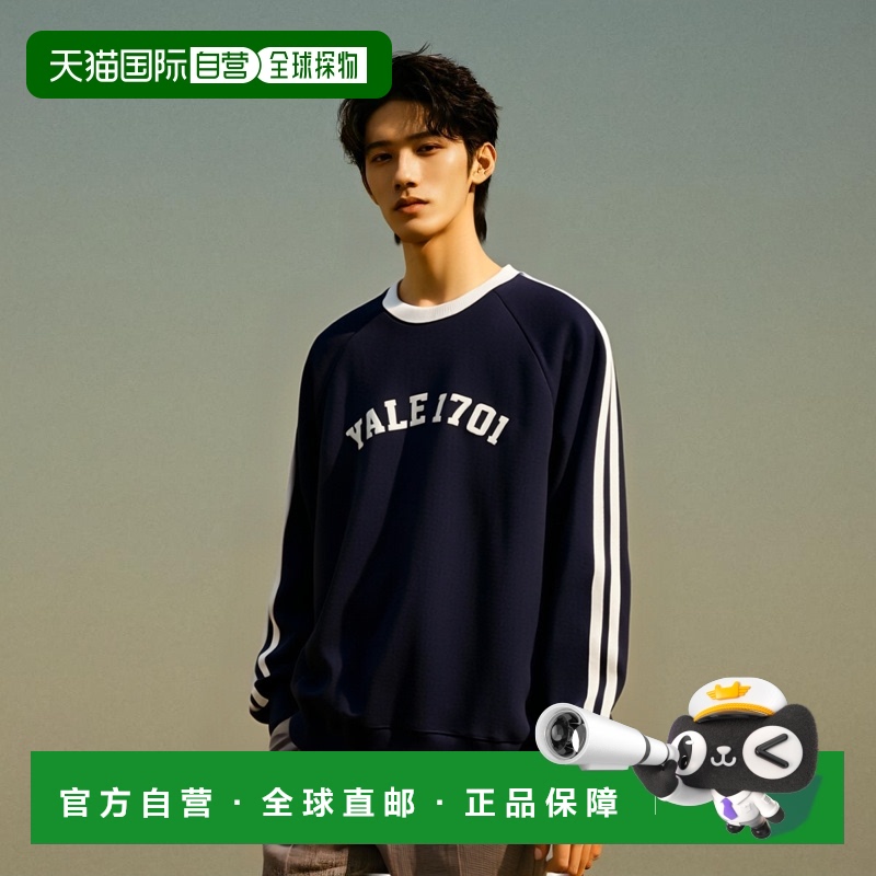 韩国直邮YALE SINCE 1701 SPORT TAPING CREWNECK NAVY男针织YD09