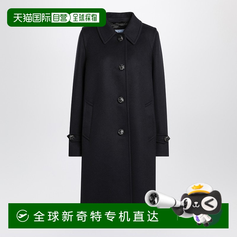1h可退 香港直邮Prada 普拉达 女士 单排扣蓝色羊毛大衣 P655SEOO