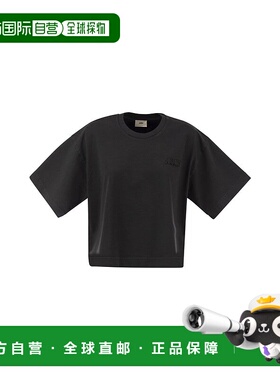 香港直邮AUTRY 女士T恤 TSPW11OK SS2025 黑色 Boxy T-shirt with