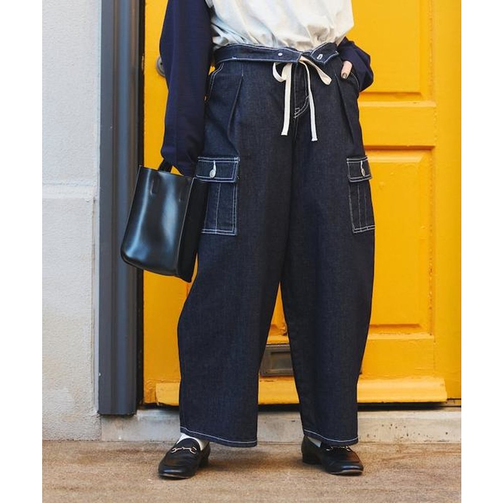 SOMETHING × FREAK'S STORE 联名 TUCK CURVE WIDE CARGO PANTS
