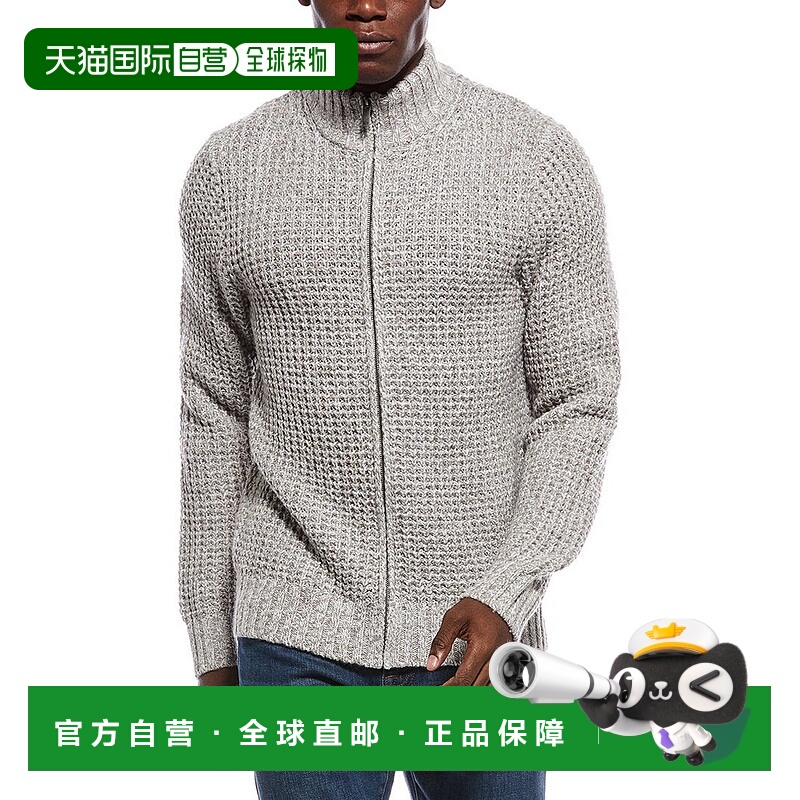 自营Vince Mega Marl Full Zip Wool & Cashmere-Blend Mock Neck