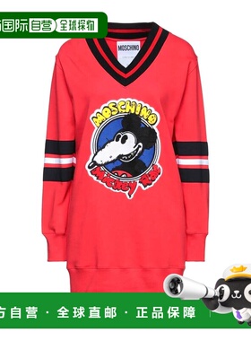 付款1h内可退 香港直邮Moschino 莫斯奇诺 女士 短款连衣裙 red红