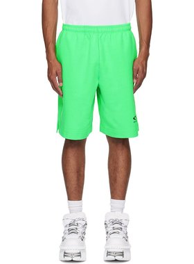潮奢 Vetements 维特萌 男士 绿色 Oval Logo 短裤 UA66SS600E