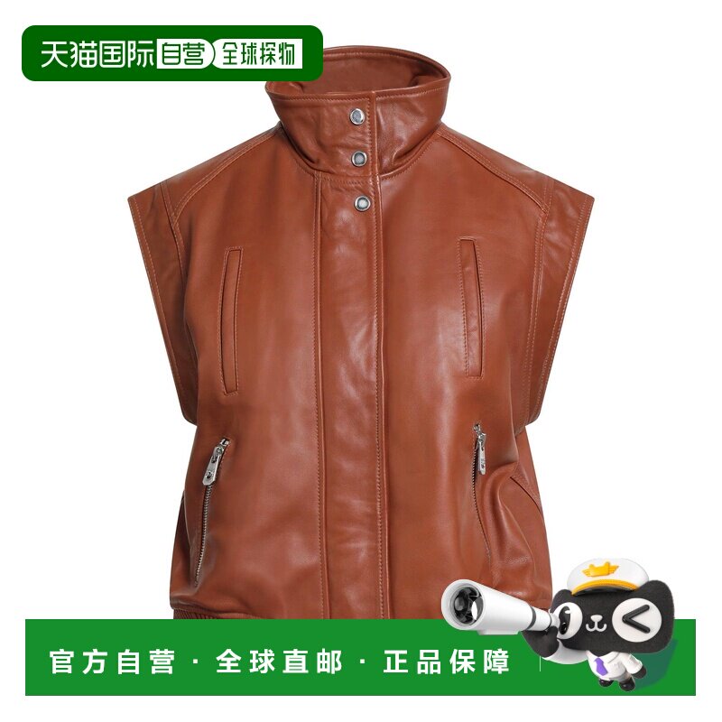 香港直邮Pinko 品高 女士 背心 brown棕色 舒适时尚皮马甲